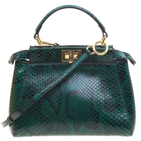 fendi peekaboo mini green python|fendi peekaboo mini bag.